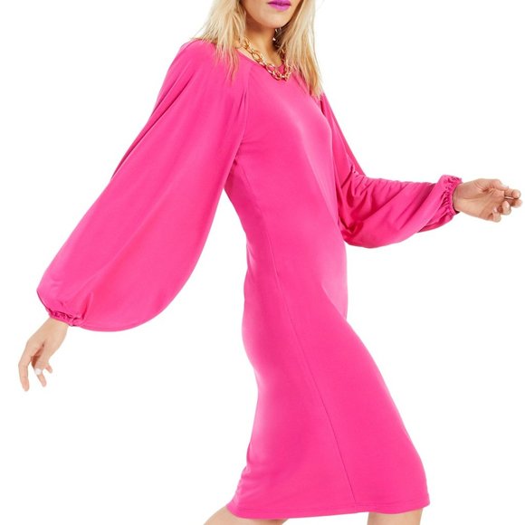 INC INT'L CONCEPT Pink Raglan Sleeve Sheath Dress - Picture 2 of 4